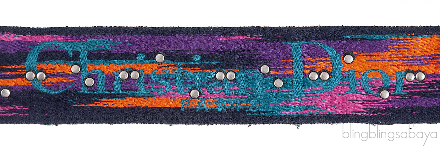 Canvas Embroidered Mexico Studded Shoulder Strap
