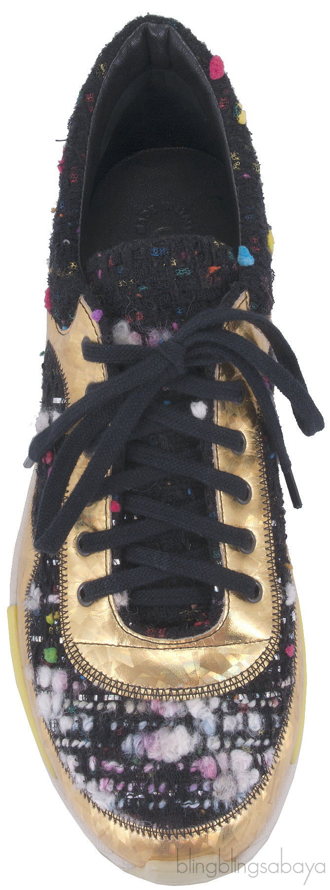 Metallic Gold Boucle Sneakers