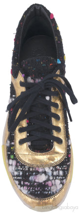 Metallic Gold Boucle Sneakers