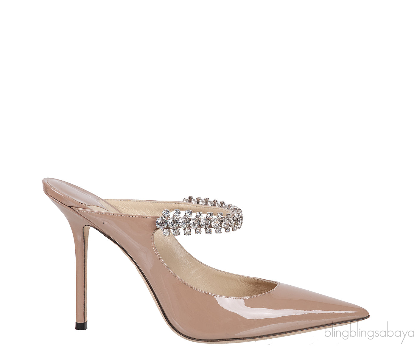 Bing 100 Crystal-Embellished Patent Leather Mules
