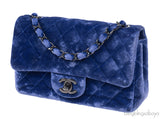 Chanel Velvet blue Mini Flap Bag