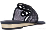 Ruby Black Lace Sandals