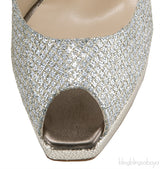 Champagne Glitter Mesh Slingback