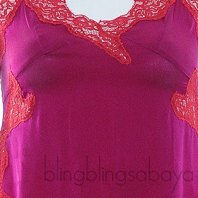 Fuchsia Pink Lace Trim Camisole