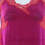Fuchsia Pink Lace Trim Camisole