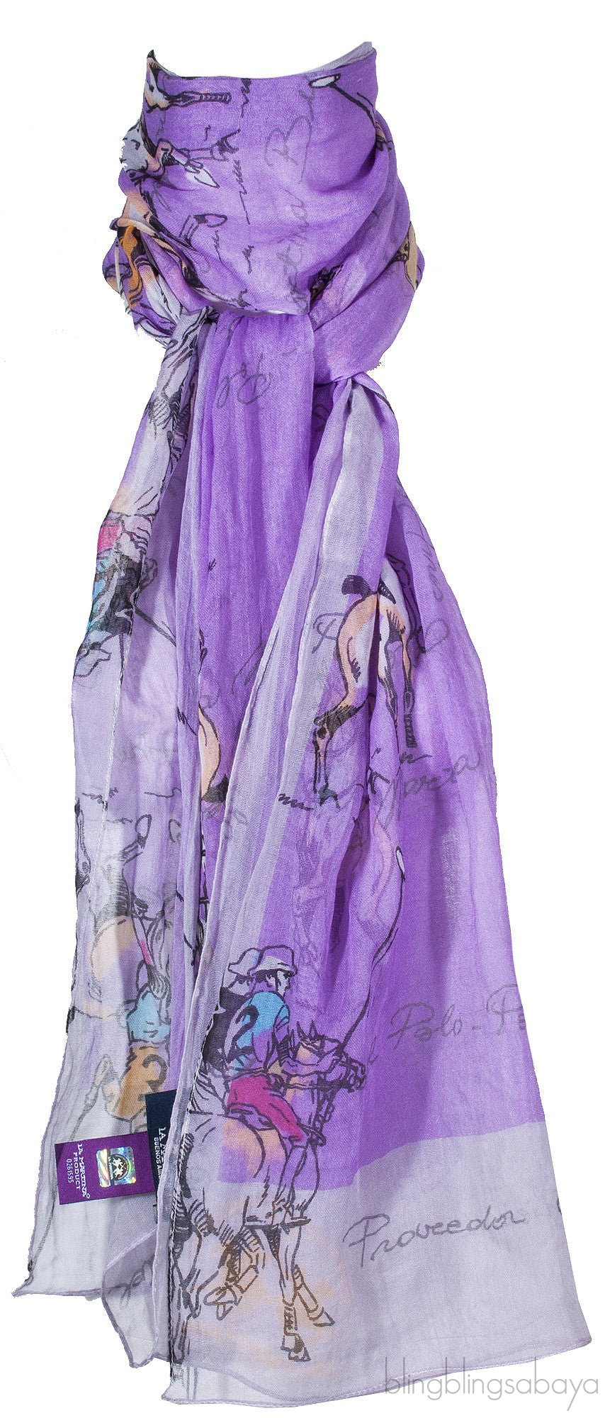 Purple Horse Printed Scarf