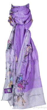Purple Horse Printed Scarf