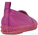 Fuchsia Pink Leather Espadrille