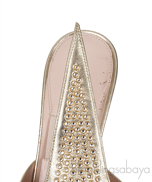 Gucci Gold Fedra Crystal Embellished Heels