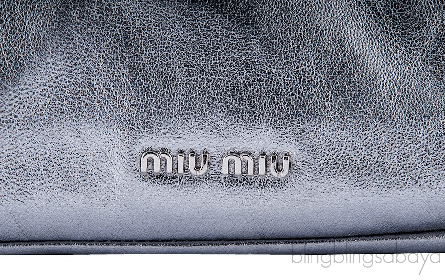 Metallic Silver Crystal Clutch Bag