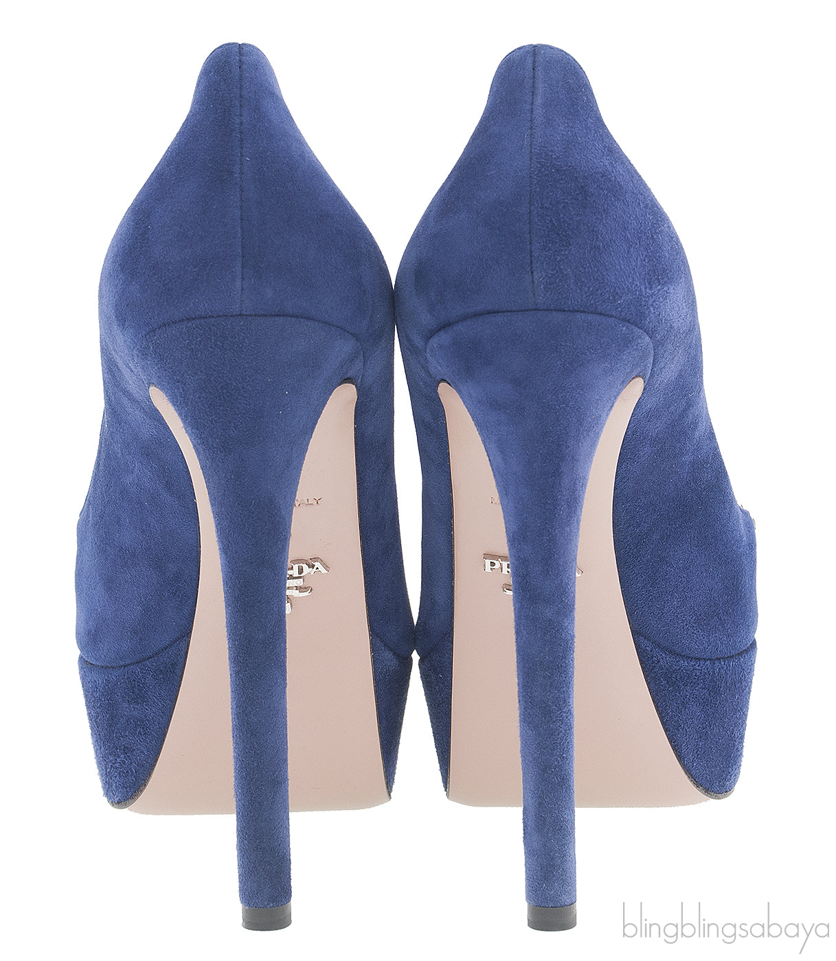 Prada Blue Crystal Peep Toe Pump 38