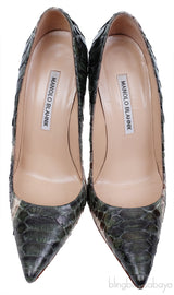 Multi-color Green Python Heels