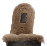 Louis Vuitton Cognac Monogram Mink Fur Slides