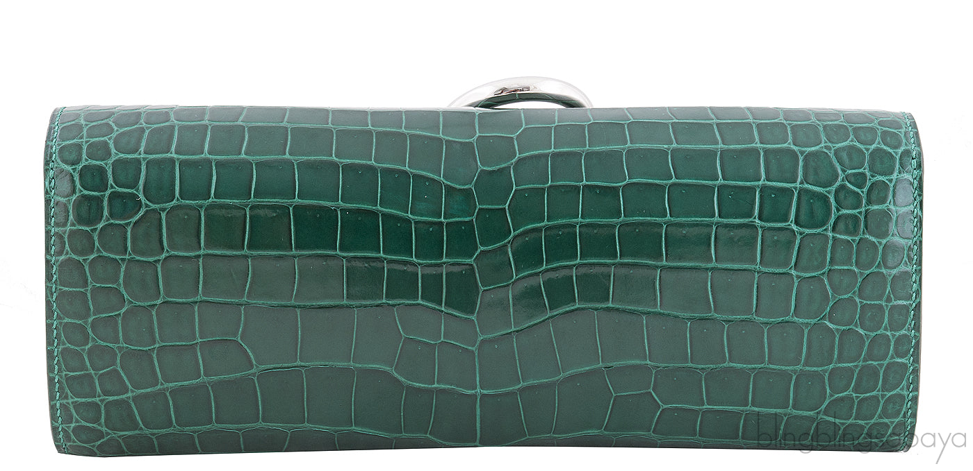 Egee Emerald Crocodile Clutch