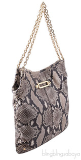 Natural Python Shoulder Tote