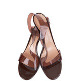 Gianvito Rossi Metropolis 70 Brown PVC Sandals  41