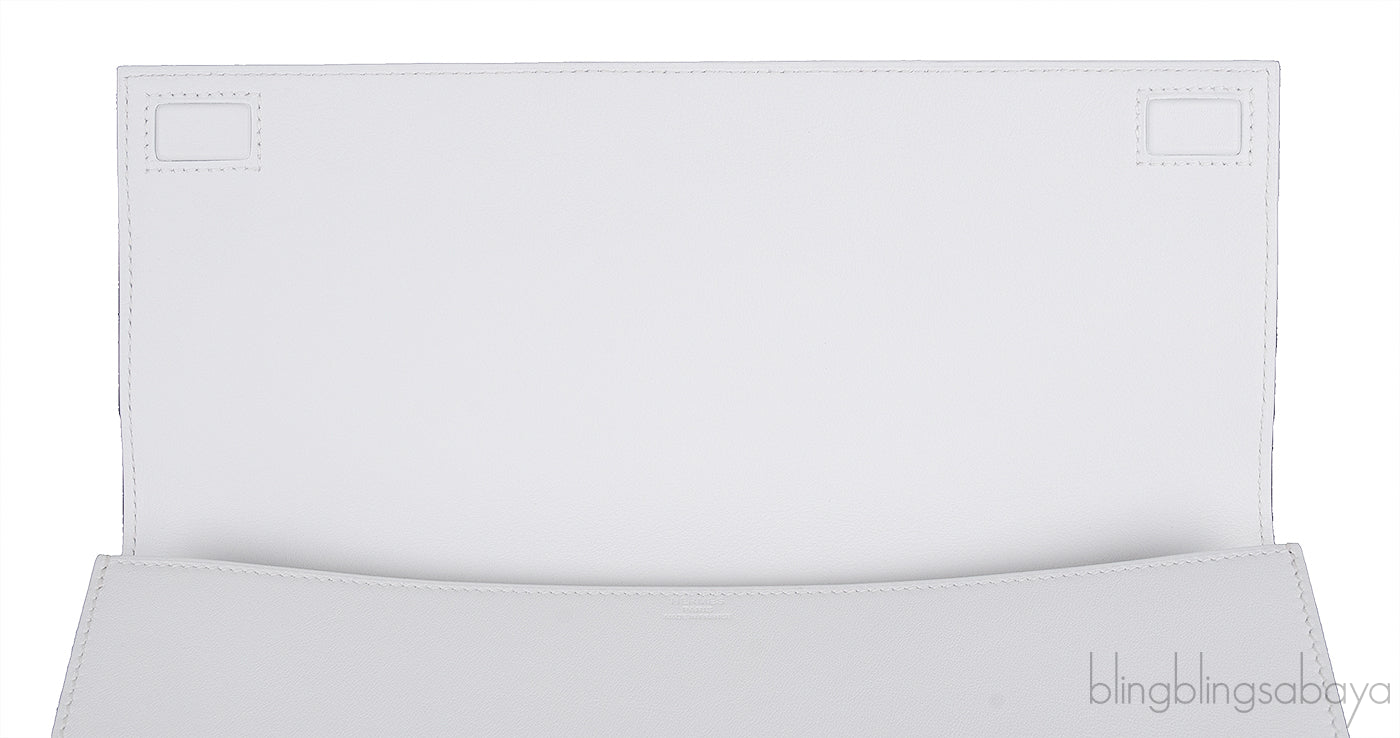 Shadow White Kelly Cut Pochette Swift
