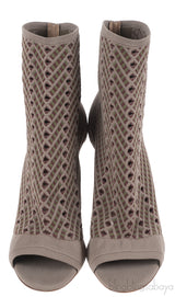 Gianvito Rossi Rio Perforated Jacquard-knit Ankle Boots