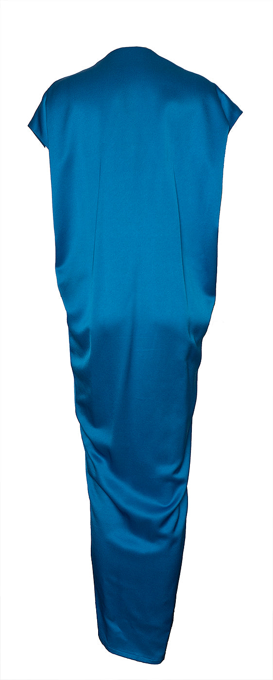 Lanvin River 2016  Blue Gathered Front Maxi Dress M