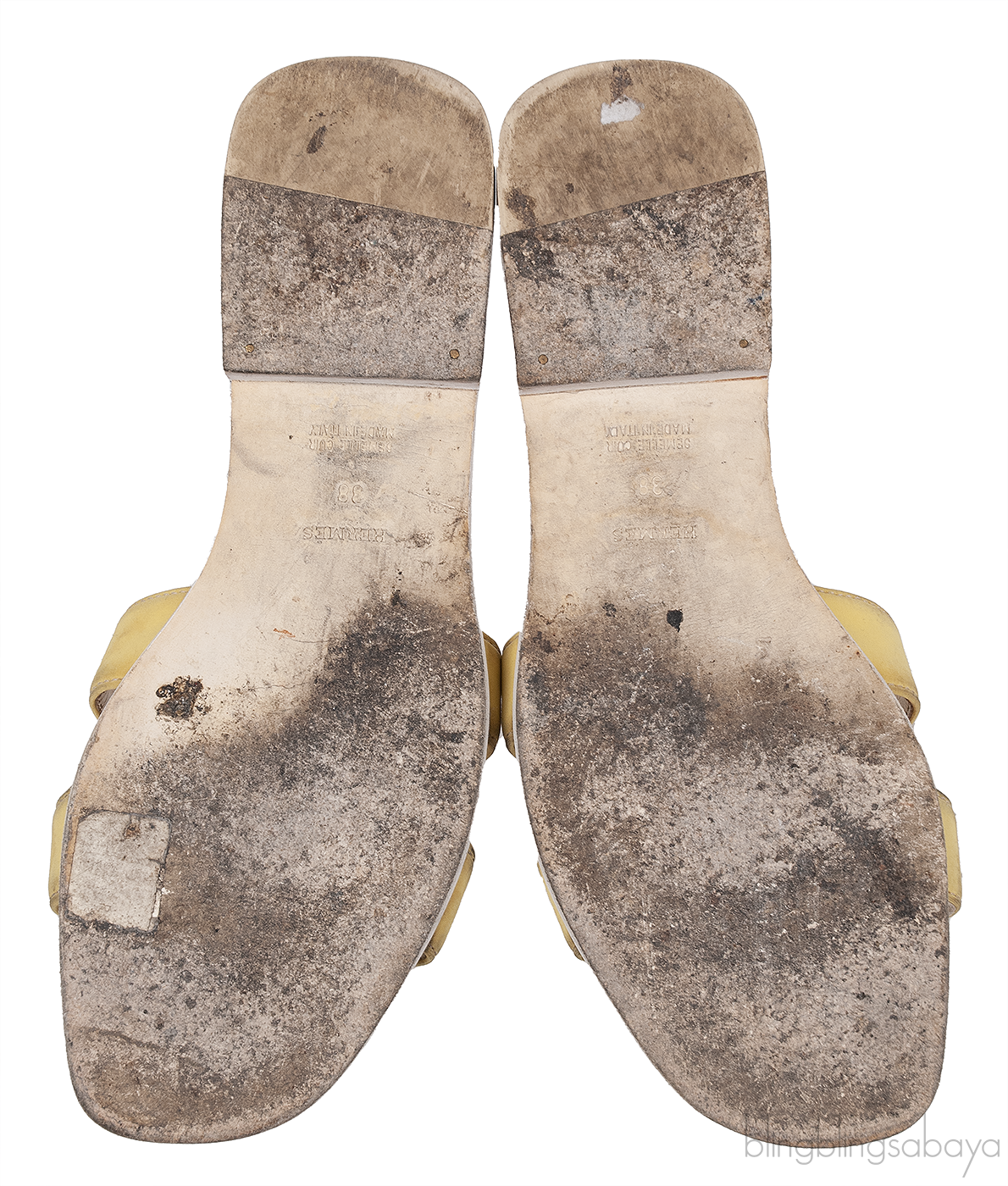 Hermes Oran Yellow Fabric Sandals