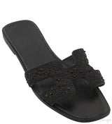 Black Oran Strass Sandals