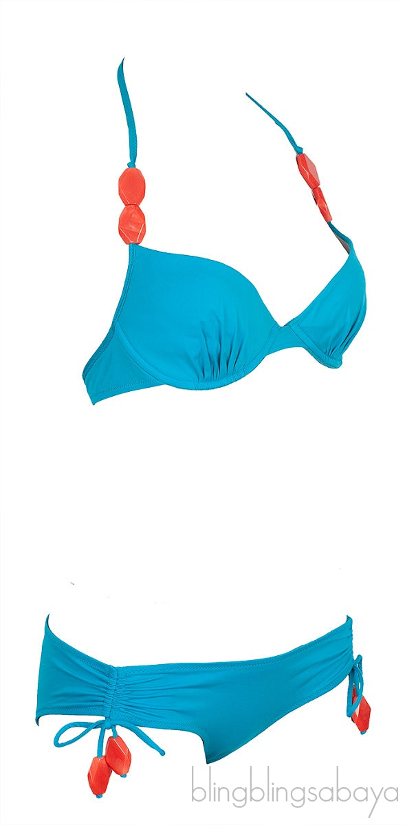Aqua Blue Two-Piece Swimsuit