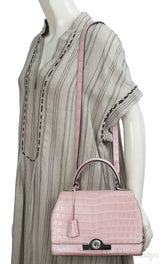 Moynat Rejane PM Pink Nilo Crocodile