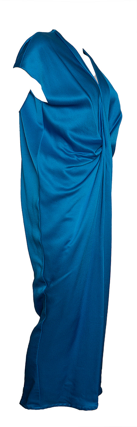 Lanvin River 2016  Blue Gathered Front Maxi Dress M