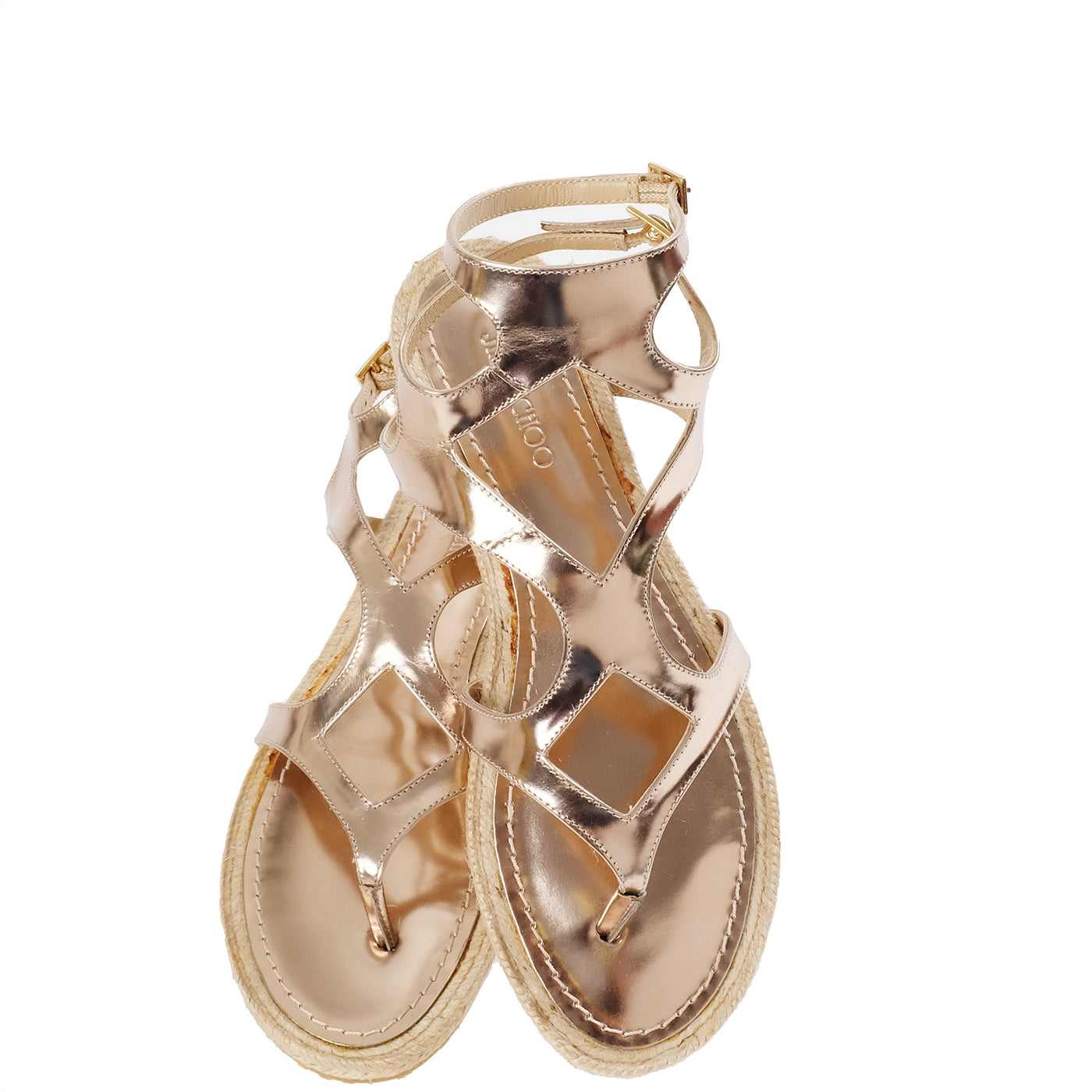 Jimmy Choo Metallic Gold Gladiator Sandals