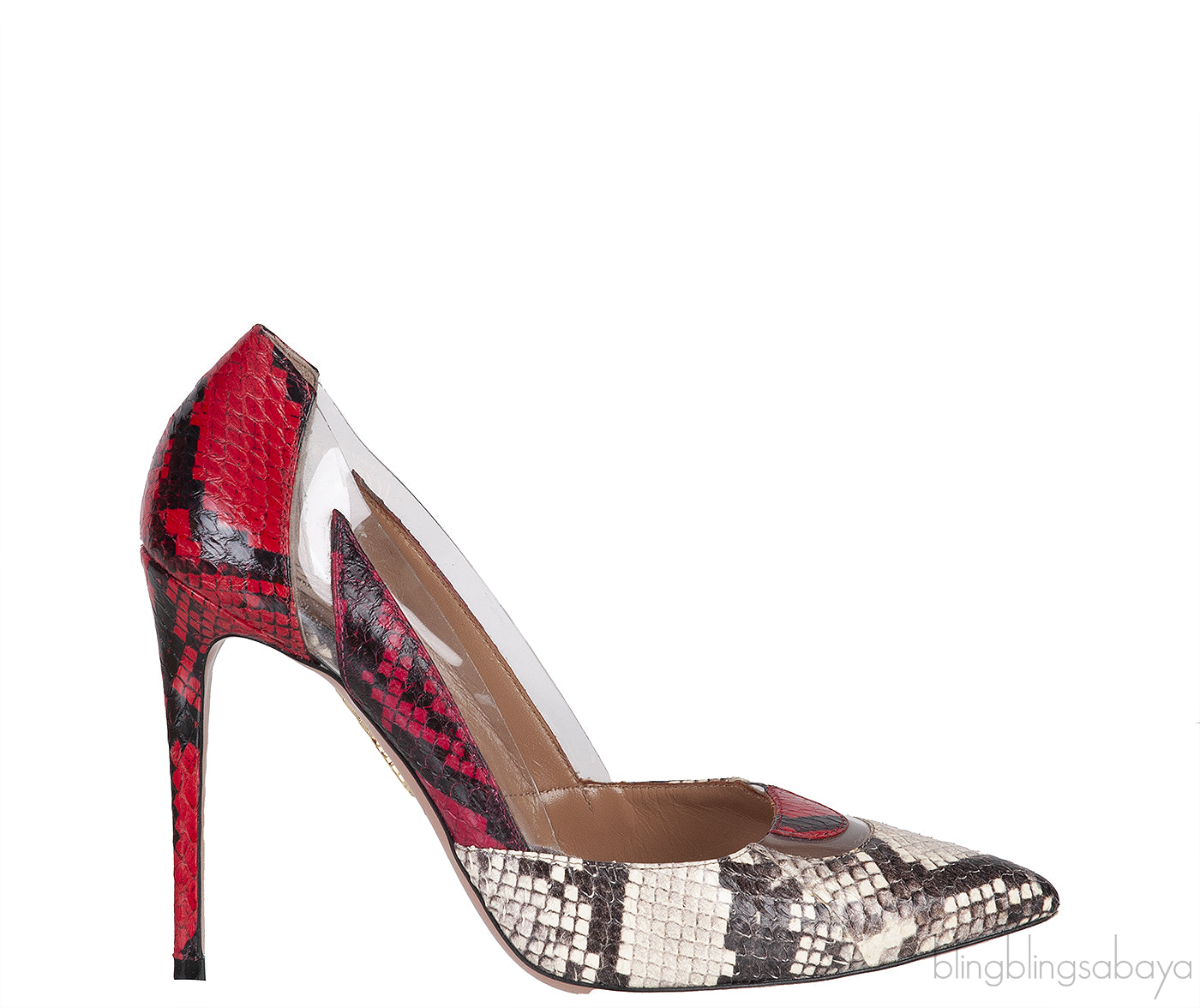 Natural & Red Python PVC Heels