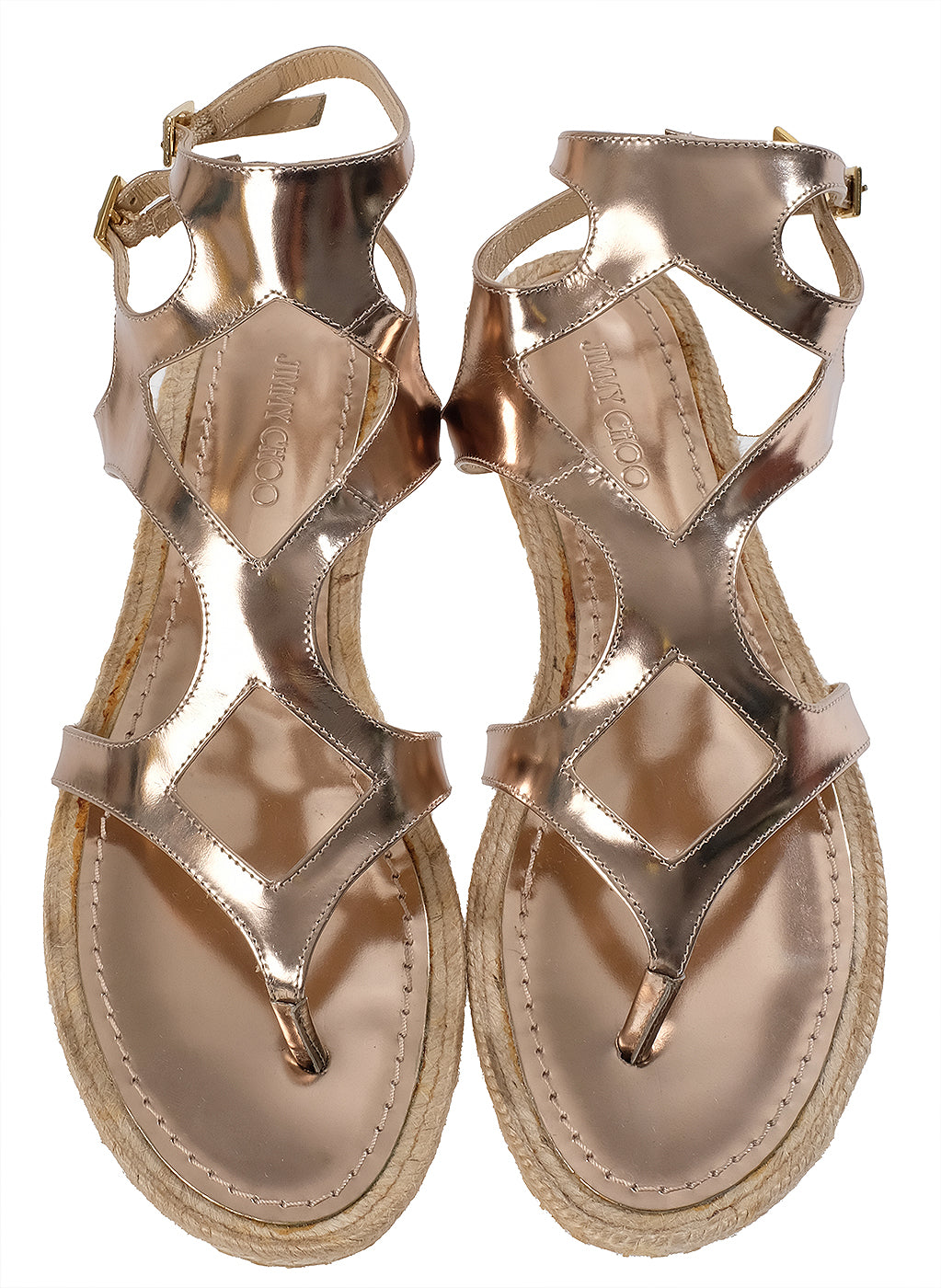 Jimmy Choo Metallic Gold Gladiator Sandals