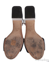 Loro Piana Bi-color Suede Peep Toe Slingback Sandals