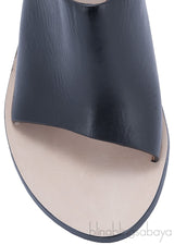 Hammered Gold Tone Wedge Mule