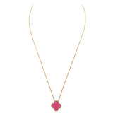 Van Cleef & Arpels Vintage Alhambra Pink Pendant Necklace