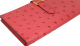 Hermes Bearn Bougainvillier Ostrich Wallet GHW