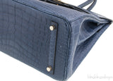 Birkin 30 Bleu de Prusse Croc