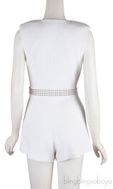 Phillip Plein White Beaded Playsuit