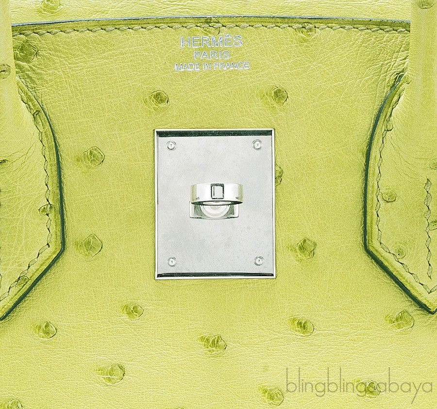 Birkin 30 Ostrich Vert Anis