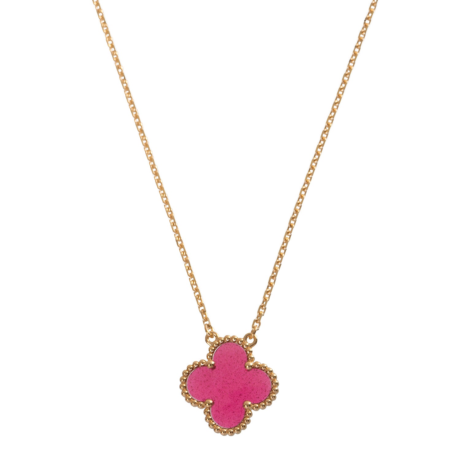 Van Cleef & Arpels Vintage Alhambra Pink Pendant Necklace