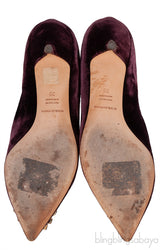 Dark Purple Velvet Mini Kitten Heels