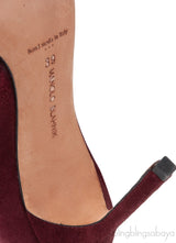 Burgundy Suede Pointed Heels