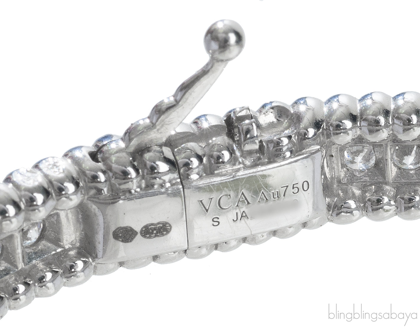 Perlee Diamond White Gold Bracelet One Row