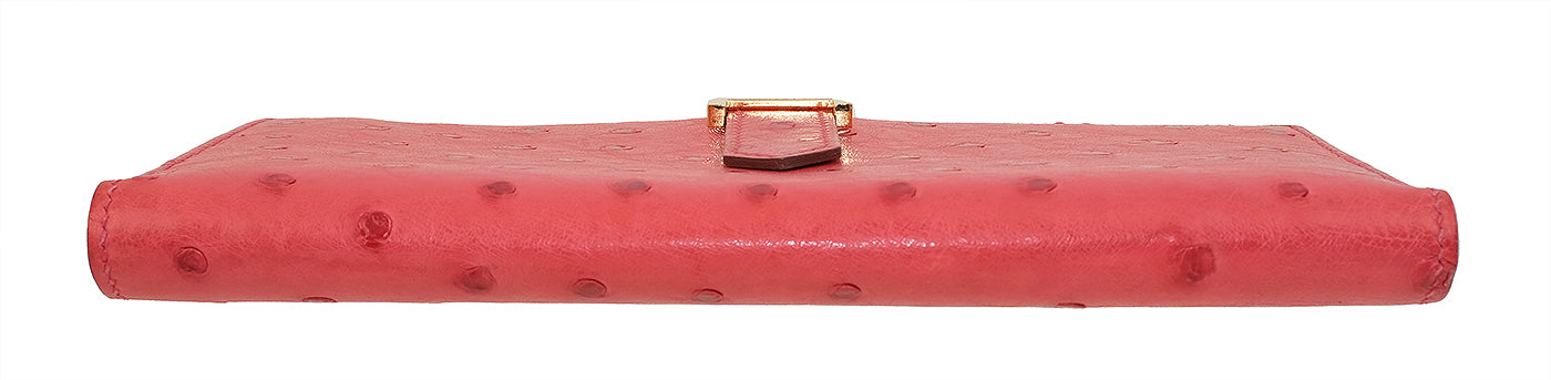 Hermes Bearn Bougainvillier Ostrich Wallet GHW