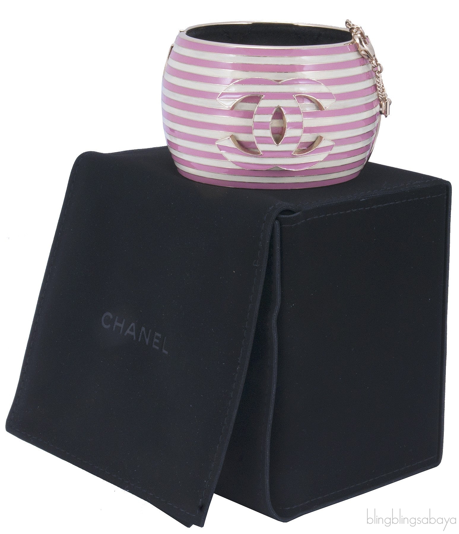 CC Stripes Cuff Enamel Bracelet