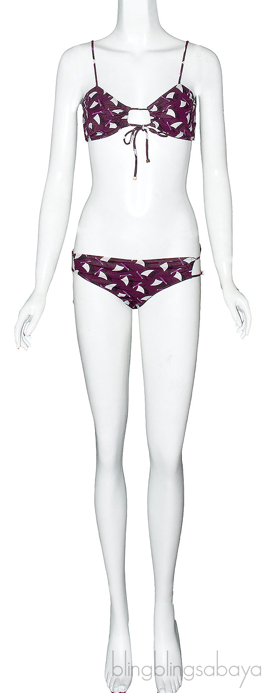 Sailboat Print Violet Bikini & Top