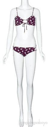 Sailboat Print Violet Bikini & Top