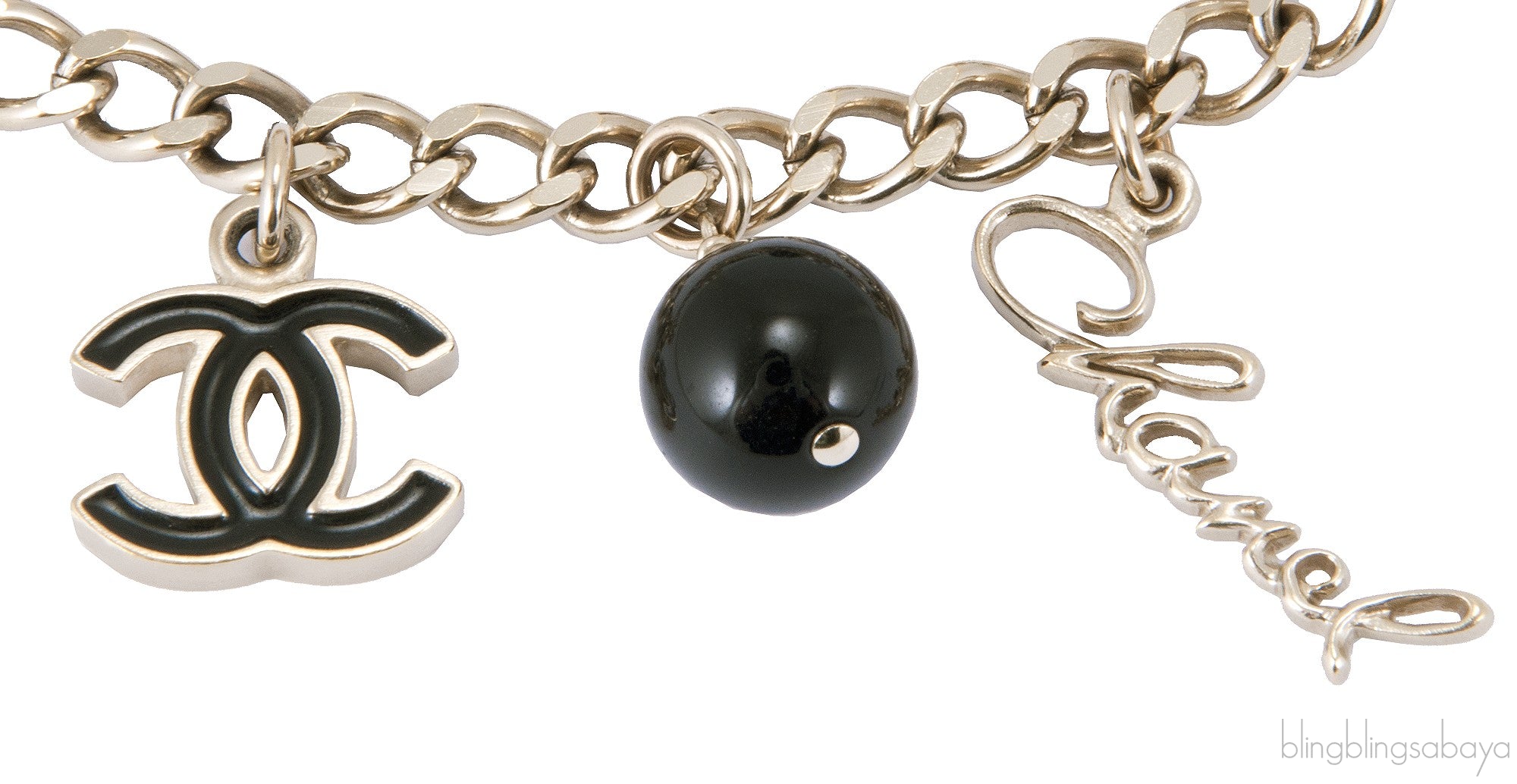 Sculpted Coco Chanel Charm Bracelet