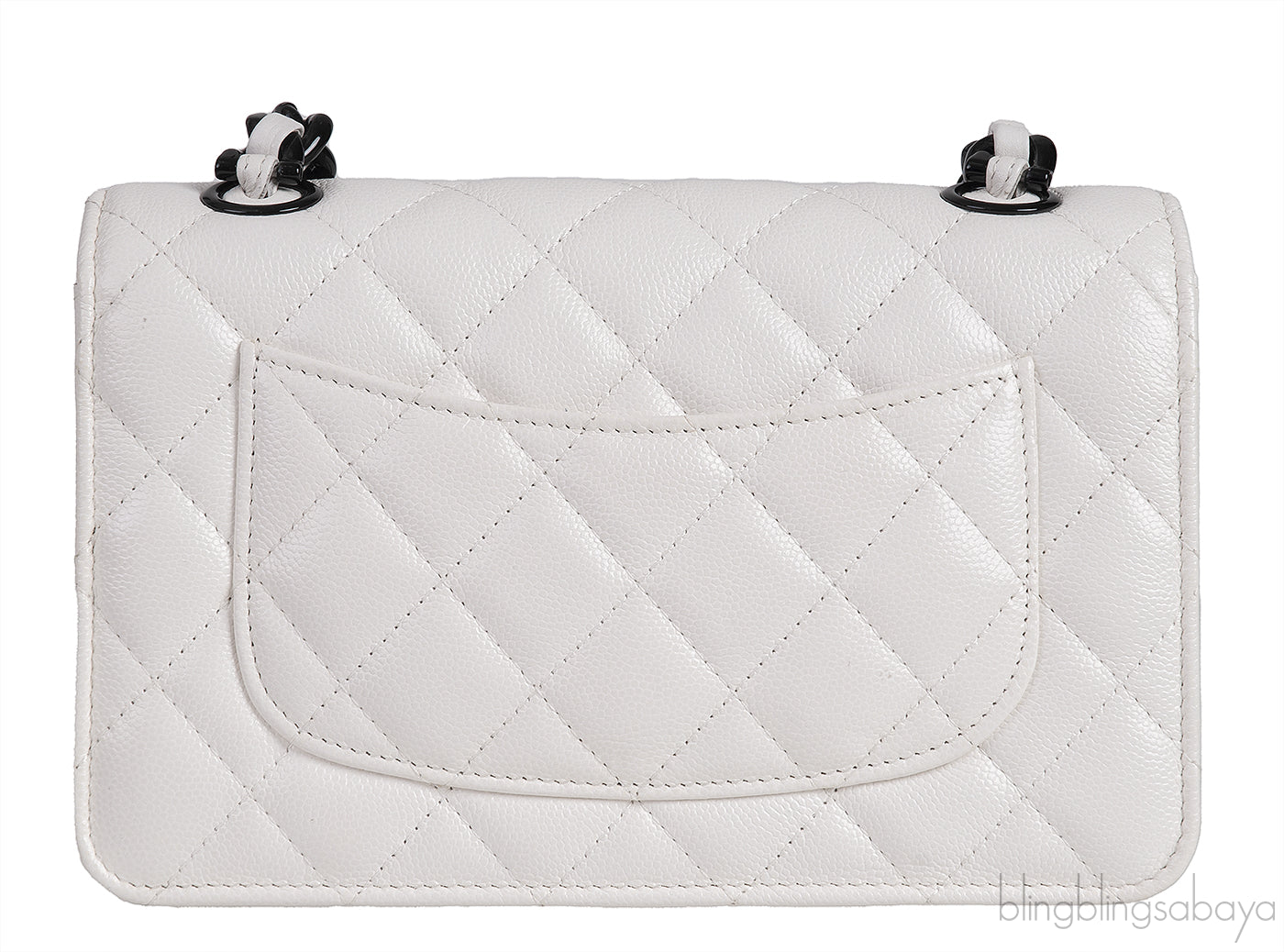 Chanel White Caviar Quilted My Everything WOC Bag