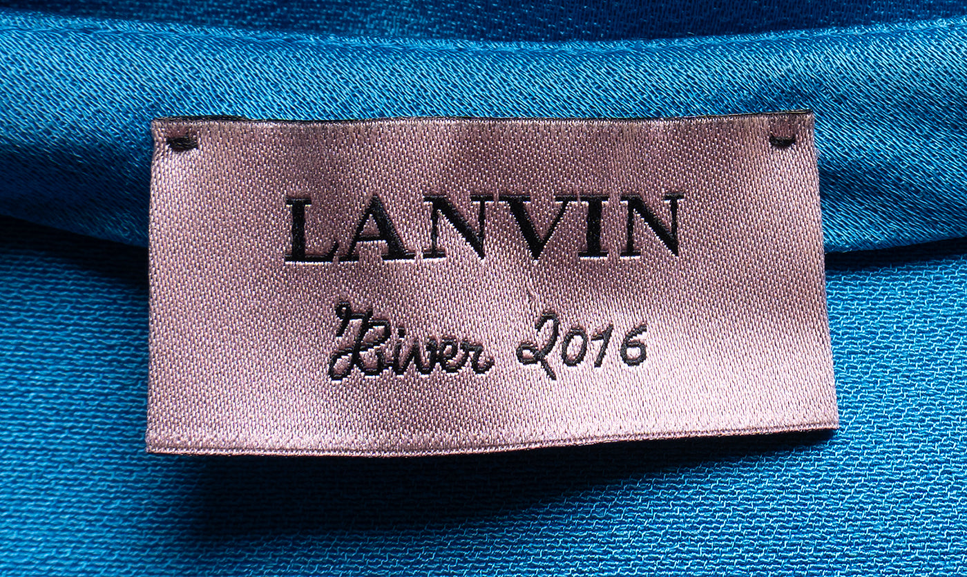 Lanvin River 2016  Blue Gathered Front Maxi Dress M