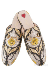 Floral Lurex Princetown Sandals